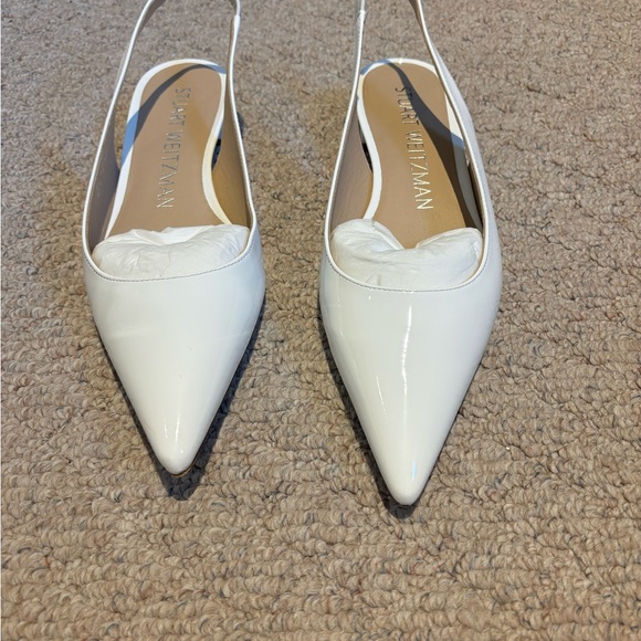 Stuart Weitzman White Patent Slingbacks - Picture 7 of 12
